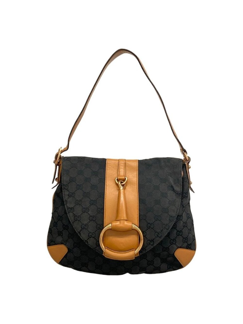 Gucci Shoulder Bag Horsebit Navy Leather